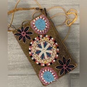Bamboo Trading Co. beaded wristlet/‎ cellphone purse